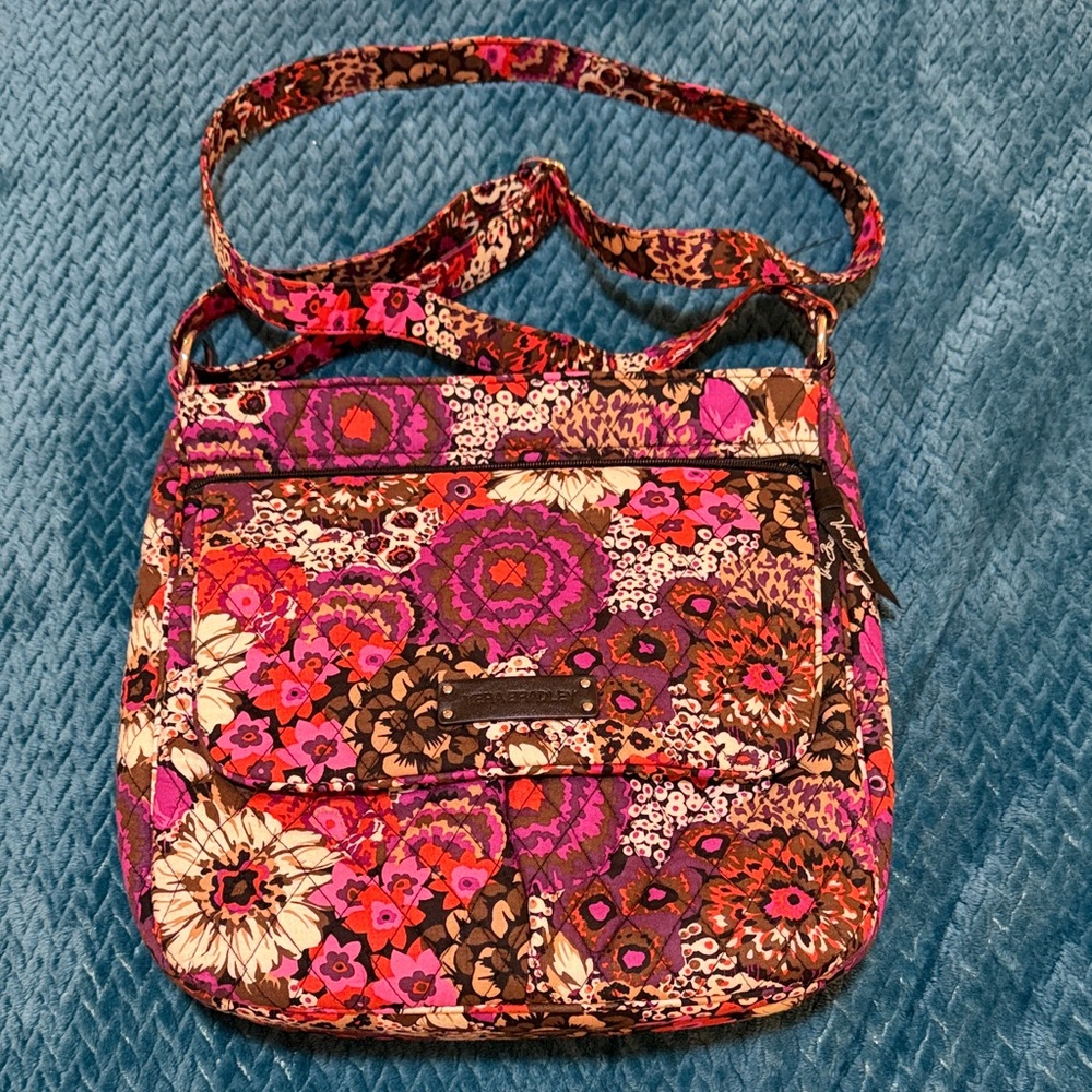 Vera Bradley Pink & Brown Floral Quilted Crossbody